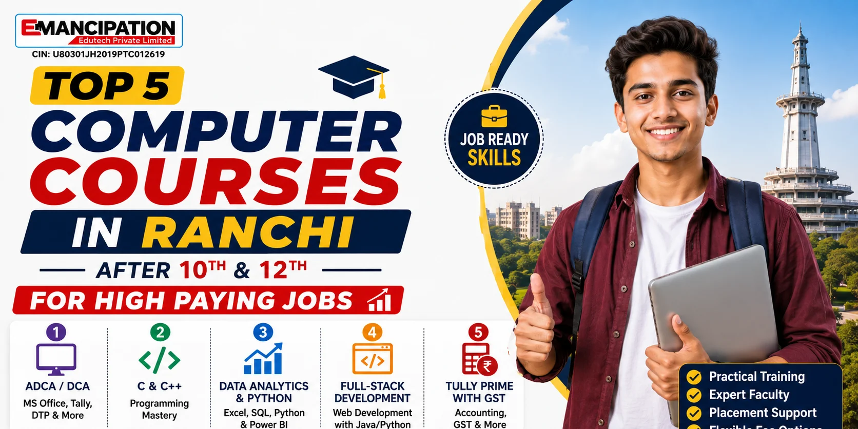 Top 5 Computer Courses in Ranchi After Class 10th and 12th for High Paying Jobs