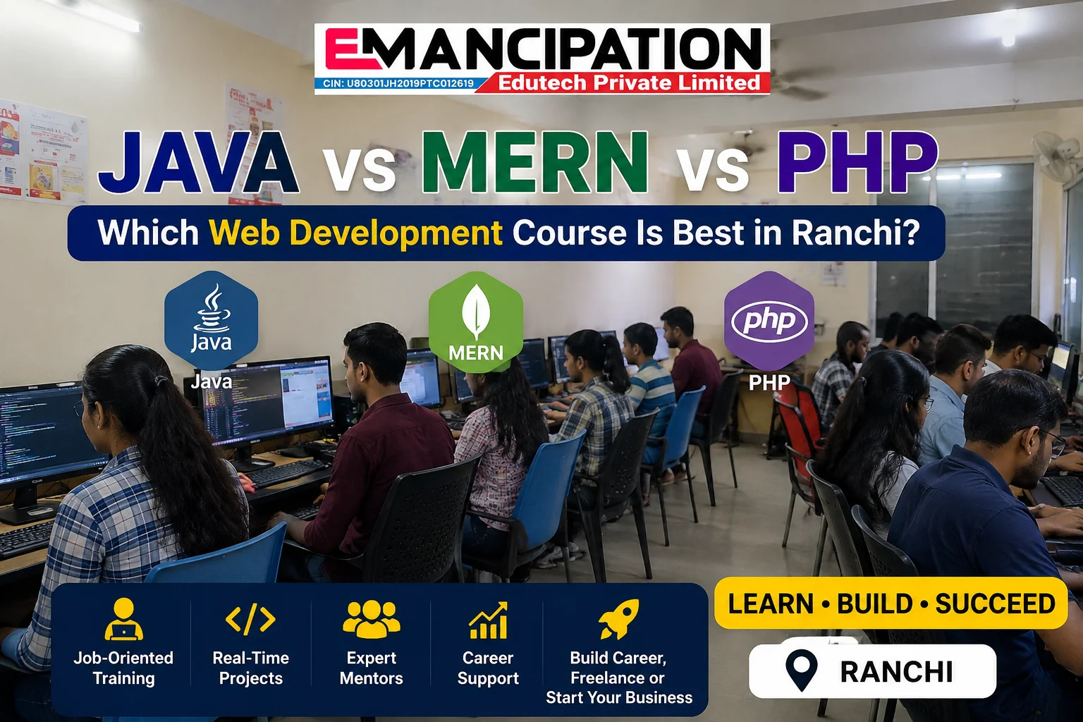 Java vs MERN vs PHP: Best Web Development Course in Ranchi