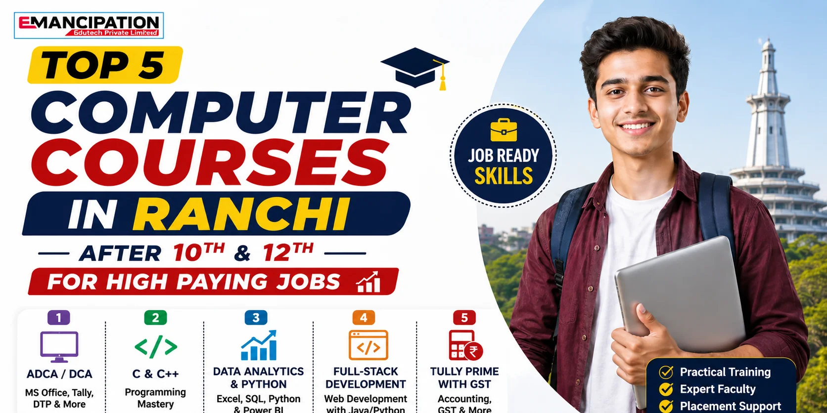 Top 5 Computer Courses in Ranchi After Class 10th and 12th for High Paying Jobs