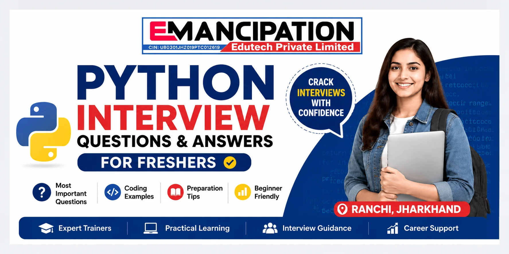 Python Interview Questions and Answers for Freshers: A Beginner-Friendly Guide