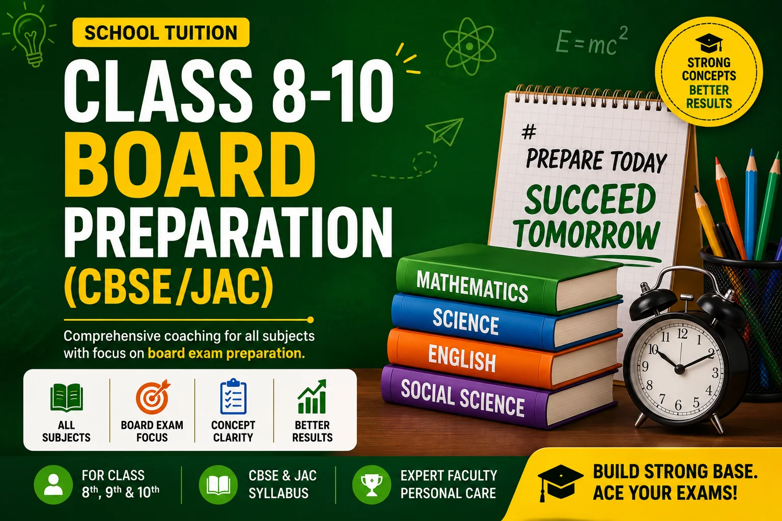 Class 8-10 Board Preparation (CBSE/JAC)
